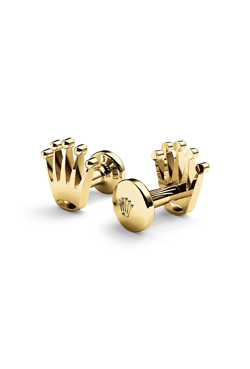 Rolex ‘Crown’ cufflinks in Yellow gold, A1018 at Kee Hing Hung
