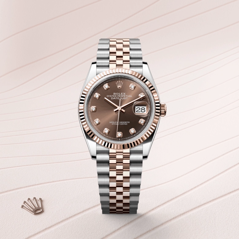 rolex datejust in everose rolesor, m126231-0053 - kee hing hung