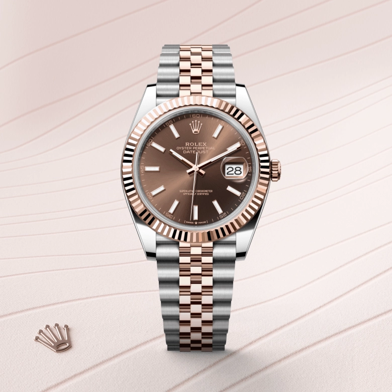 rolex datejust in everose rolesor, m126331-0002- kee hing hung