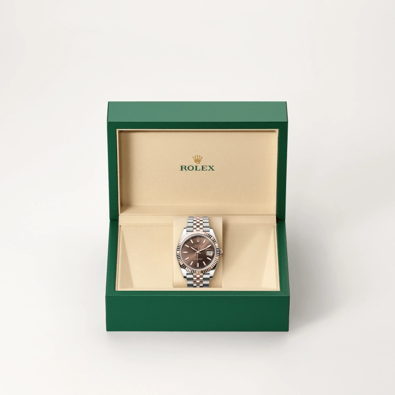 rolex datejust in everose rolesor, m126331-0002- kee hing hung