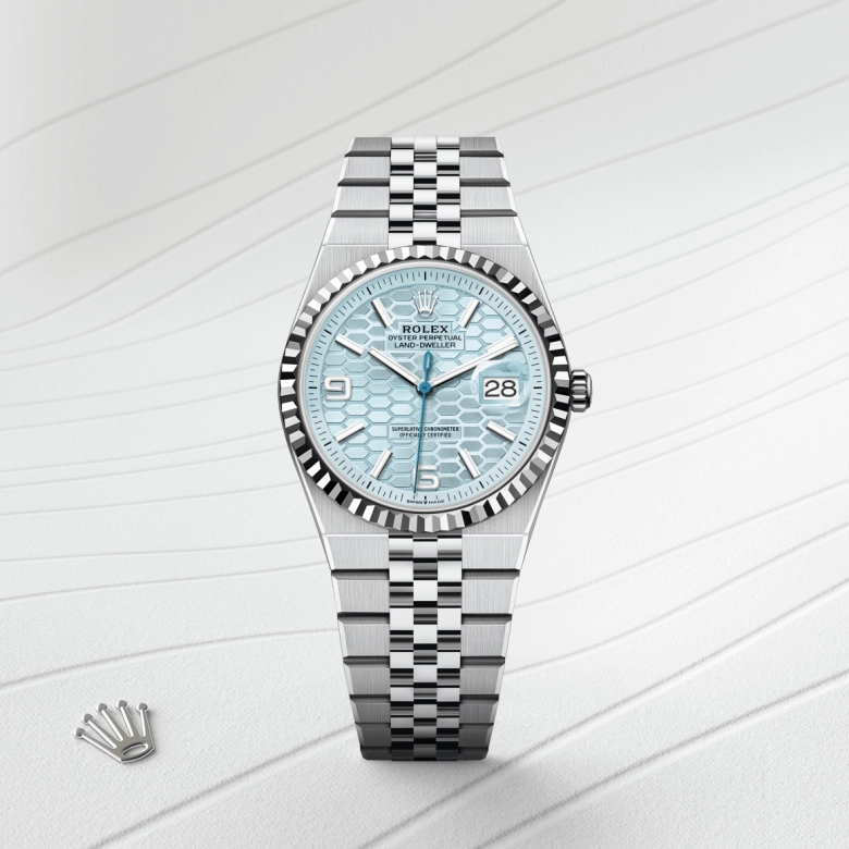rolex land-dweller in platinum, m127236-0001- kee hing hung