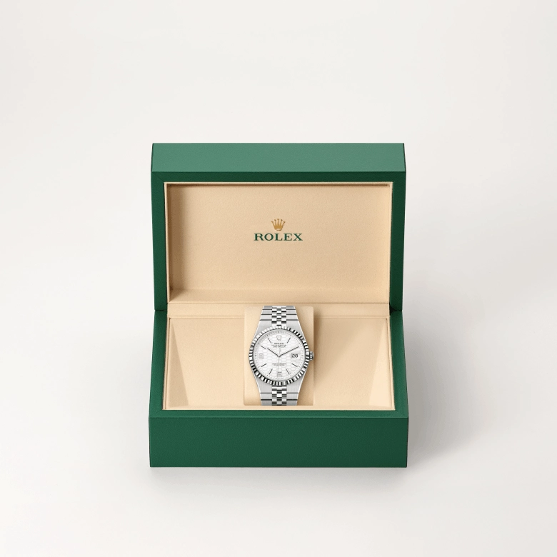 rolex land-dweller in white rolesor, m127334-0001 - kee hing hung