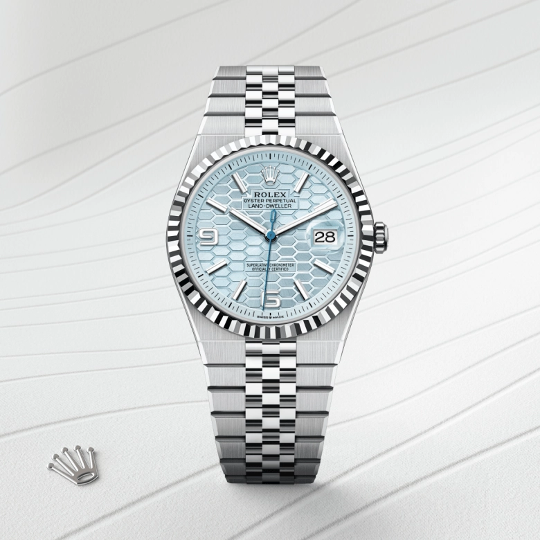 rolex land-dweller in platinum, m127336-0001 - kee hing hung