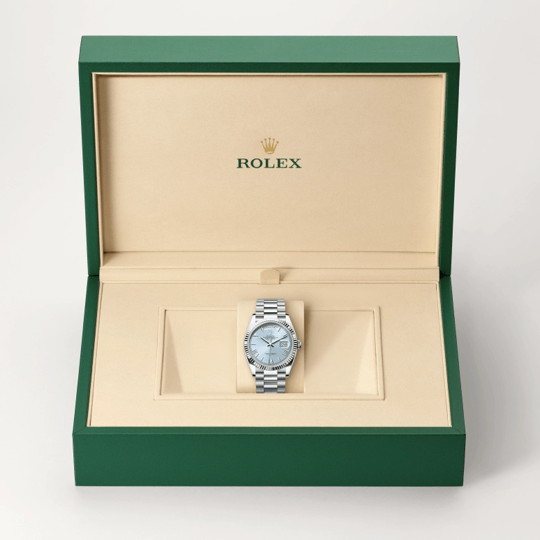 rolex day-date in platinum, m128236-0018 - kee hing hung