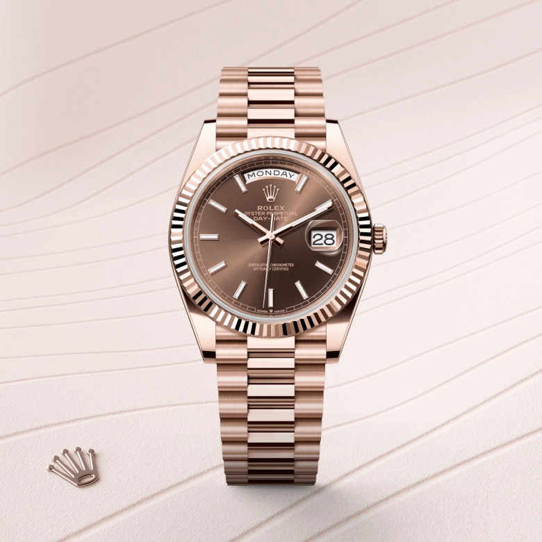 rolex day-date in everose gold, m228235-0053- kee hing hung