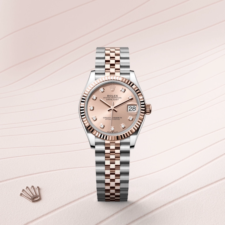 rolex datejust in everose rolesor, m278271-0024- kee hing hung