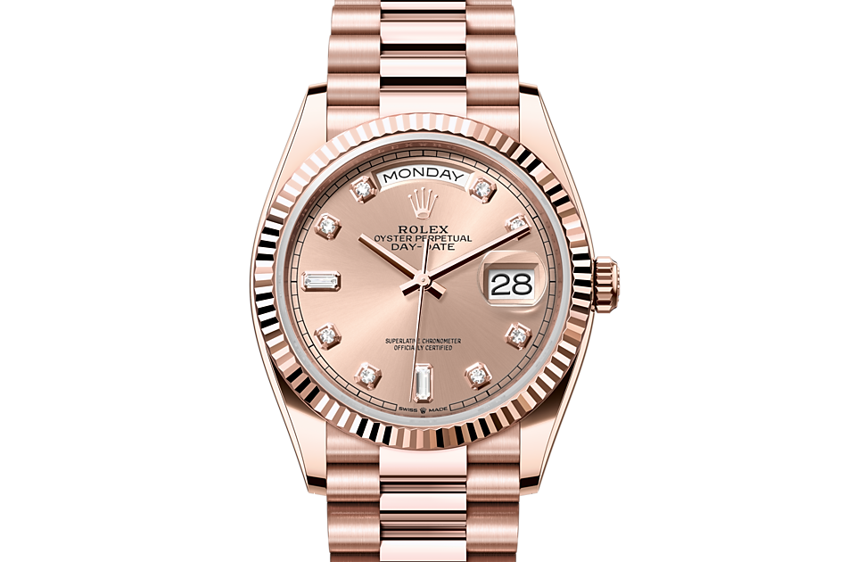Rolex Day-Date 36 in Everose gold - m128235-0009 at Kee Hing Hung