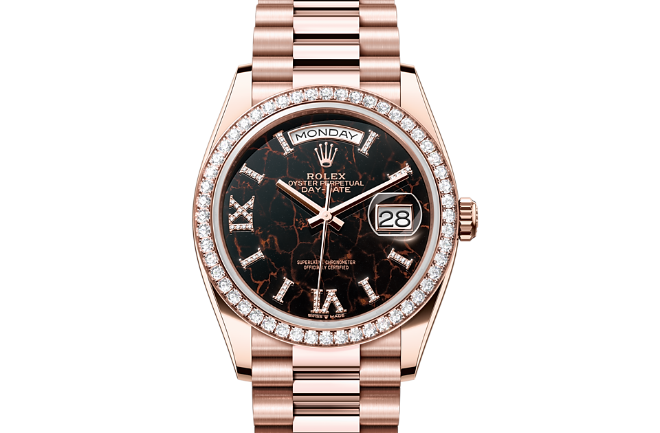 Rolex Day-Date 36 in Everose gold and diamonds - m128345rbr-0044 at Kee Hing Hung