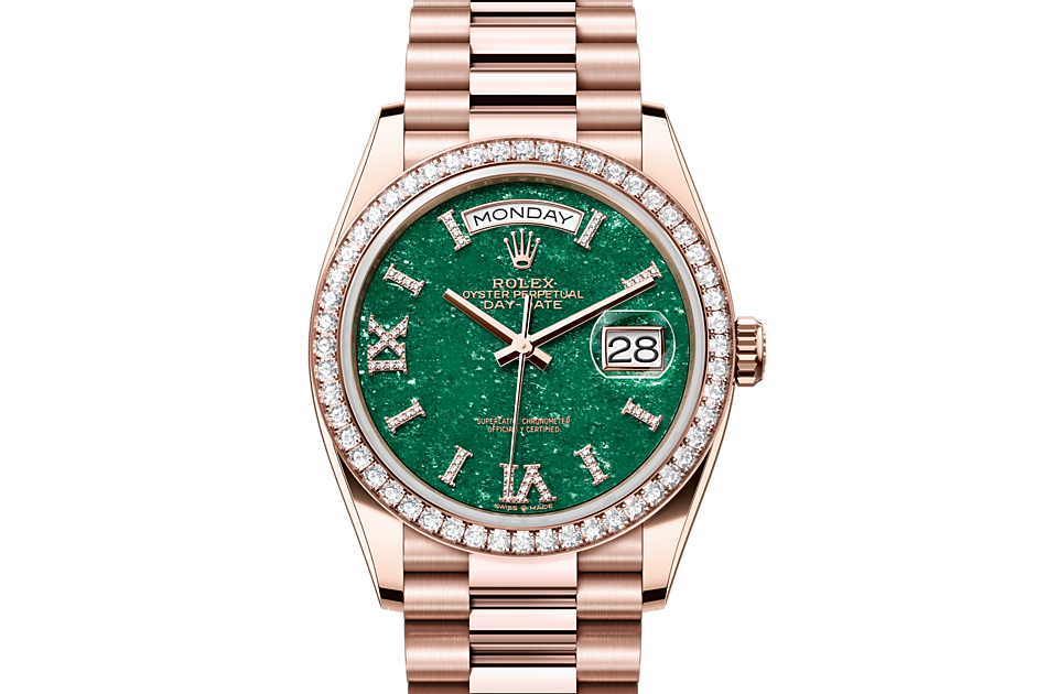Rolex Day-Date 36 in Everose gold and diamonds - m128345rbr-0068 at Kee Hing Hung