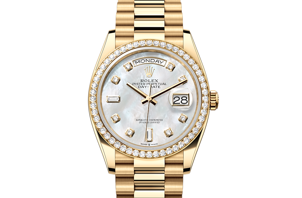 Rolex Day-Date 36 in yellow gold and diamonds - m128348rbr-0017 at Kee Hing Hung