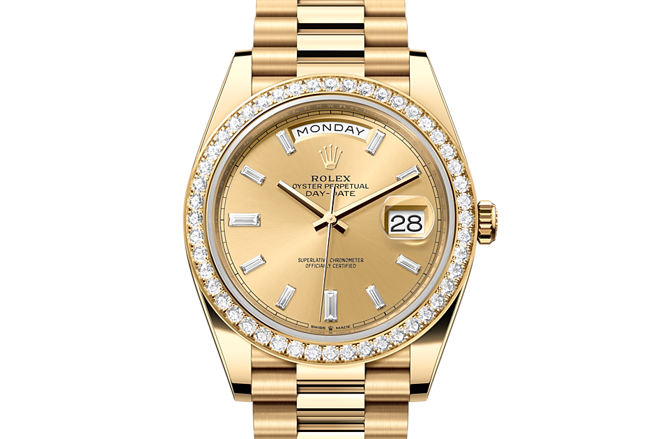 Rolex Day-Date 40 in yellow gold and diamonds - m228348rbr-0002 at Kee Hing Hung