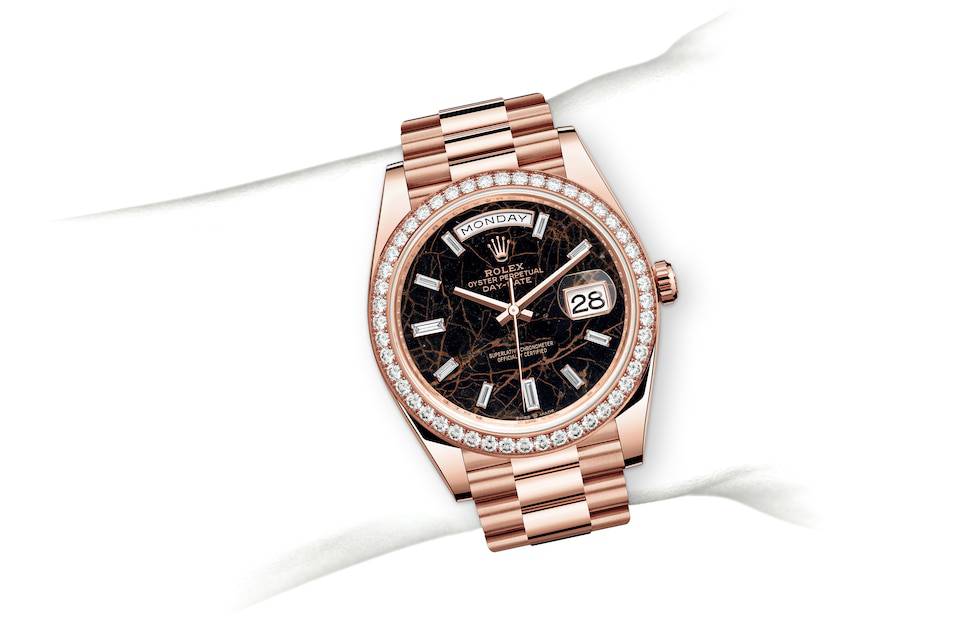 Rolex Day-Date 40 in Everose gold and diamonds - m228345rbr-0016 at Kee Hing Hung