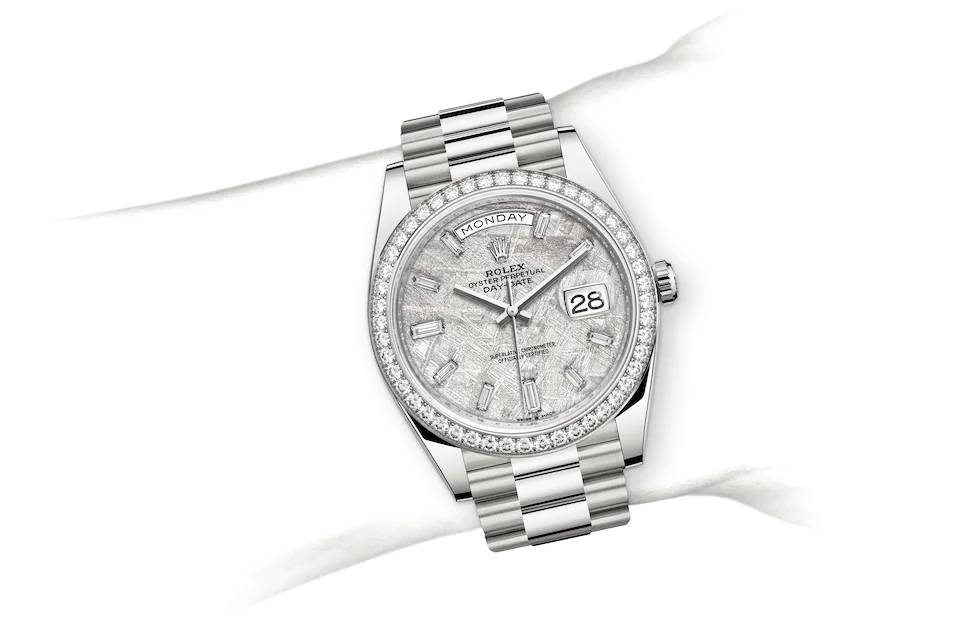 Rolex Day-Date 40 in white gold and diamonds - m228349rbr-0040 at Kee Hing Hung