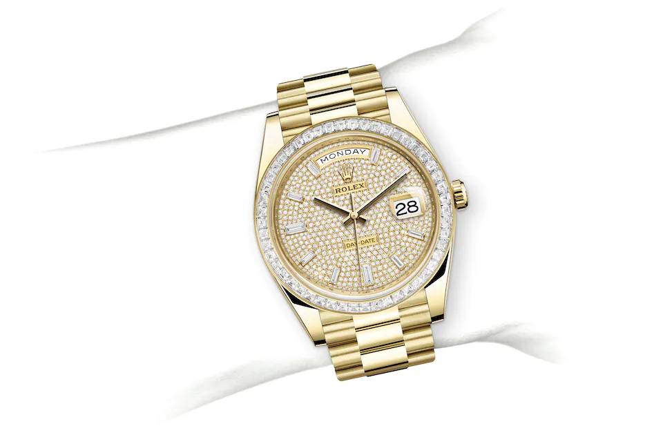 Rolex Day-Date 40 in yellow gold and diamonds - m228398tbr-0036 at Kee Hing Hung