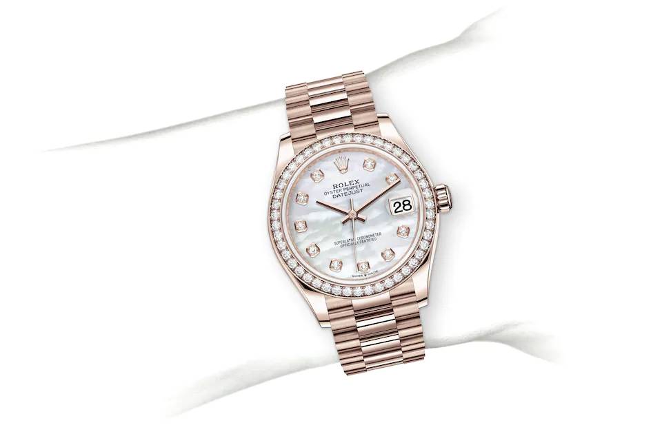 Rolex Datejust 31 in Everose gold and diamonds - m278285rbr-0005 at Kee Hing Hung