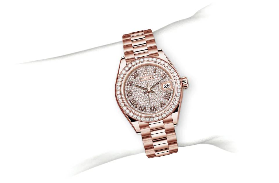Rolex Lady-Datejust in Everose gold and diamonds - m279135rbr-0021 at Kee Hing Hung